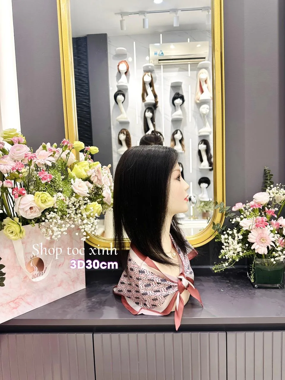 TOC MAI SIEU DA 30CM 3D TOC GIA LAM BANG TOC THAT 2