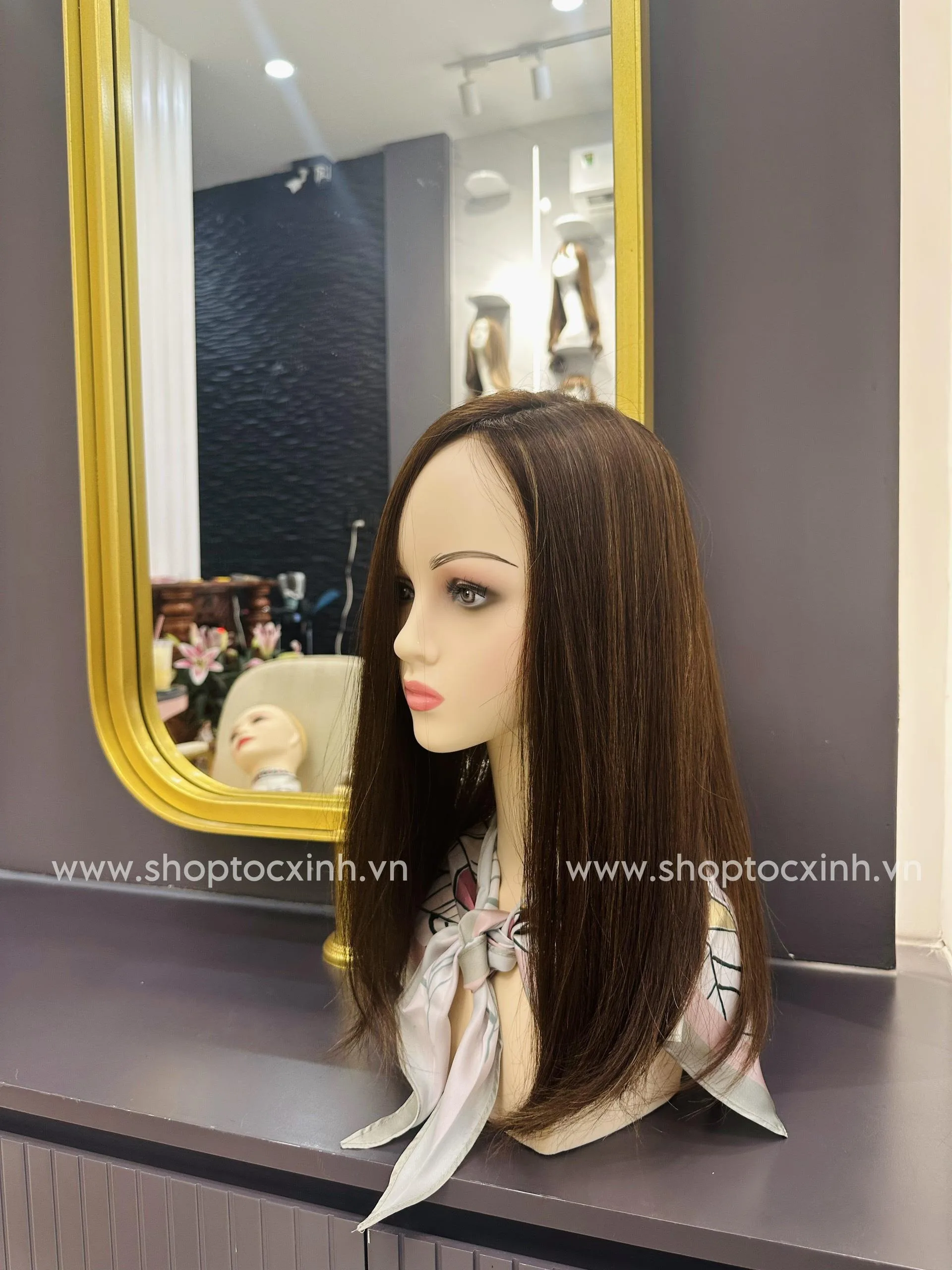 TOC MAI SIEU DA 40CM 4D NHUOM HIGHLIGHT LAM BANG TOC THAT 3