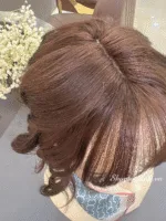 TÓC MÁI CHE ĐỈNH 4D25CM NHUỘM HẠT DẺ UỐN XOĂN ĐUÔI - Ảnh 5