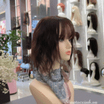 TÓC MÁI CHE ĐỈNH 4D25CM UỐN XOĂN NHUỘM HẠT DẺ TÓC GIẢ LÀM BẰNG TÓC THẬT