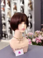 TÓC BỘ NGẮN NHUỘM NÂU ĐỎ MỘT NGÔI LÀM BẰNG TÓC THẬT