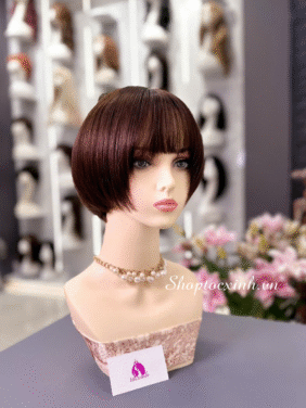 TÓC BỘ NGẮN NHUỘM NÂU ĐỎ 1 NGÔI