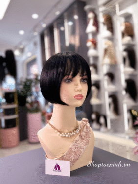 TÓC GIẢ LÀM BẰNG TÓC THẬT NGUYÊN ĐẦU NGẮN NGÔI XOÁY ĐỈNH