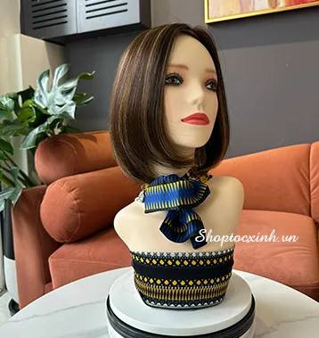 Tóc mái highlight che bạc