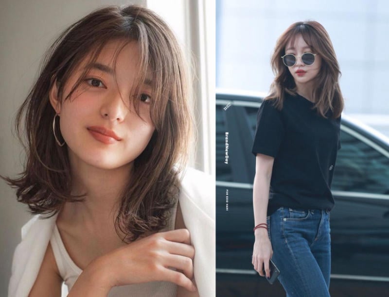 Tóc xoăn sóng ngang vai